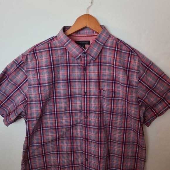 Banana Republic Plaid Short Sleeve Shirt XL - Picture 7 of 9
